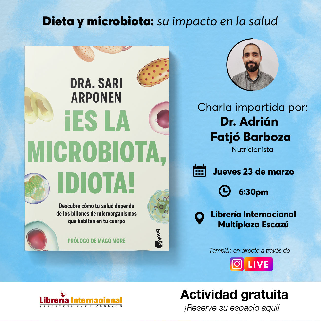 Post FB IG Charla - Microbiota Idiota